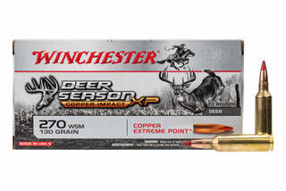 Winchester Deer Season XP Copper Impact 270 WSM 130gr Copper Extreme Point Ammo comes in a box of 20